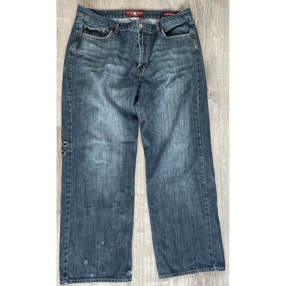 Lucky Brand Jeans Men's 36x30 181 Relaxed Straight Medium Wash Mid Rise Denim